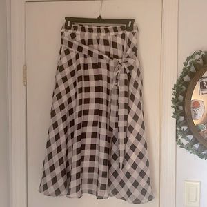Checkerboard print skirt